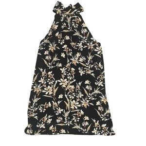 Naked Zebra Black Floral Halter Dress size M